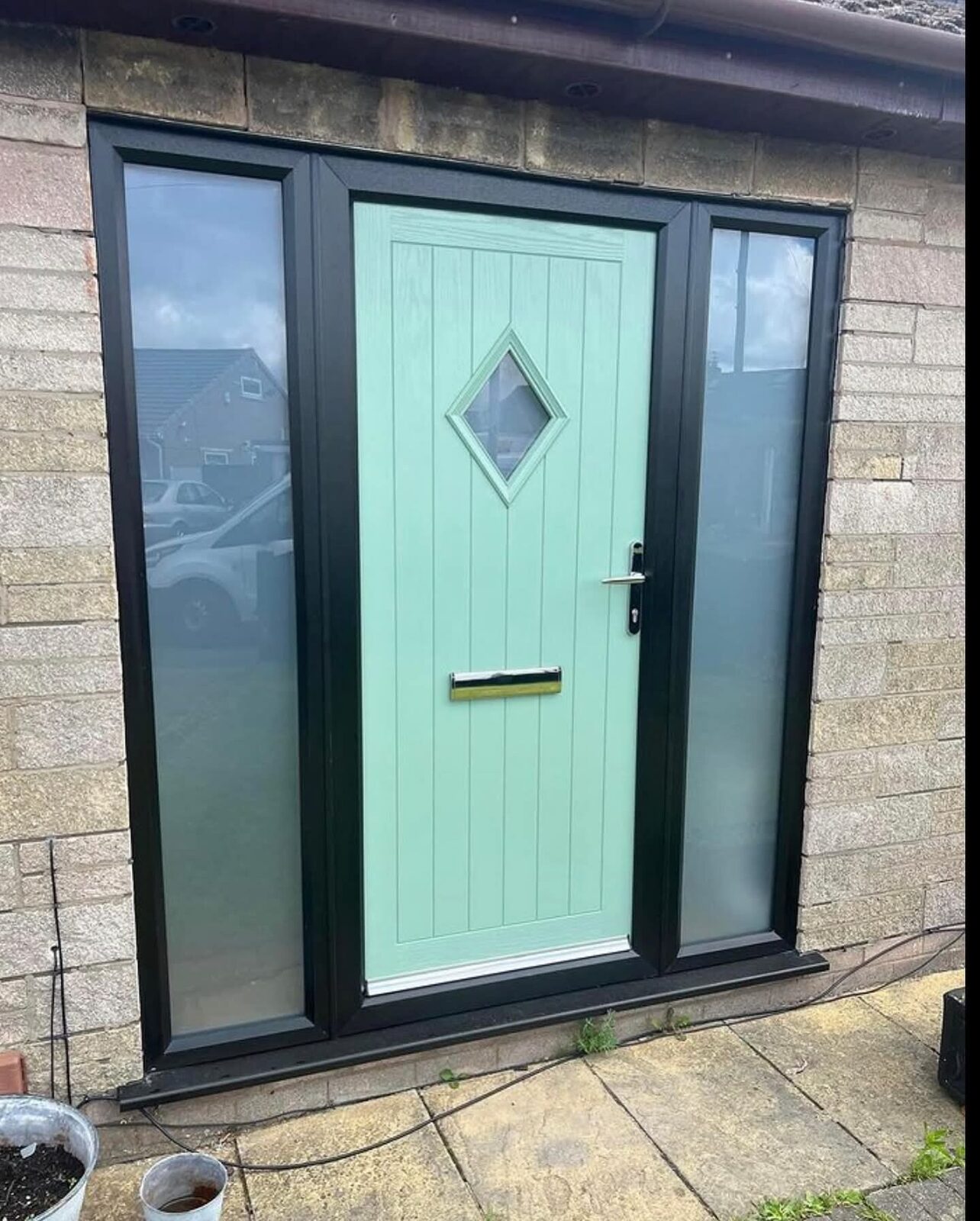 Sage green composite front door