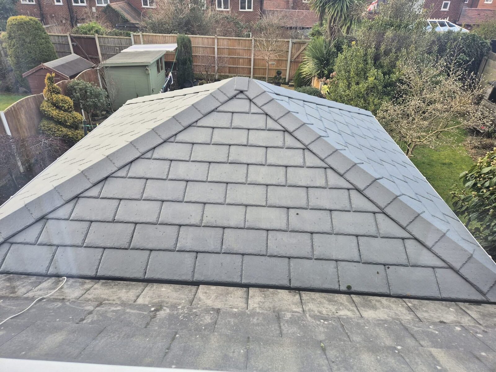 Slate roof conversion on a conservatory